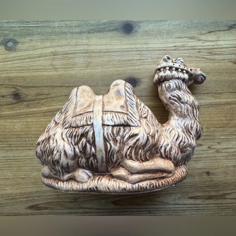 Pack Camel Nativity Christmas Sitting Glazed Ceramic Desert 1970s Holland Mold